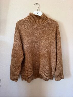 H&M Camel Marled Turtleneck Sweater